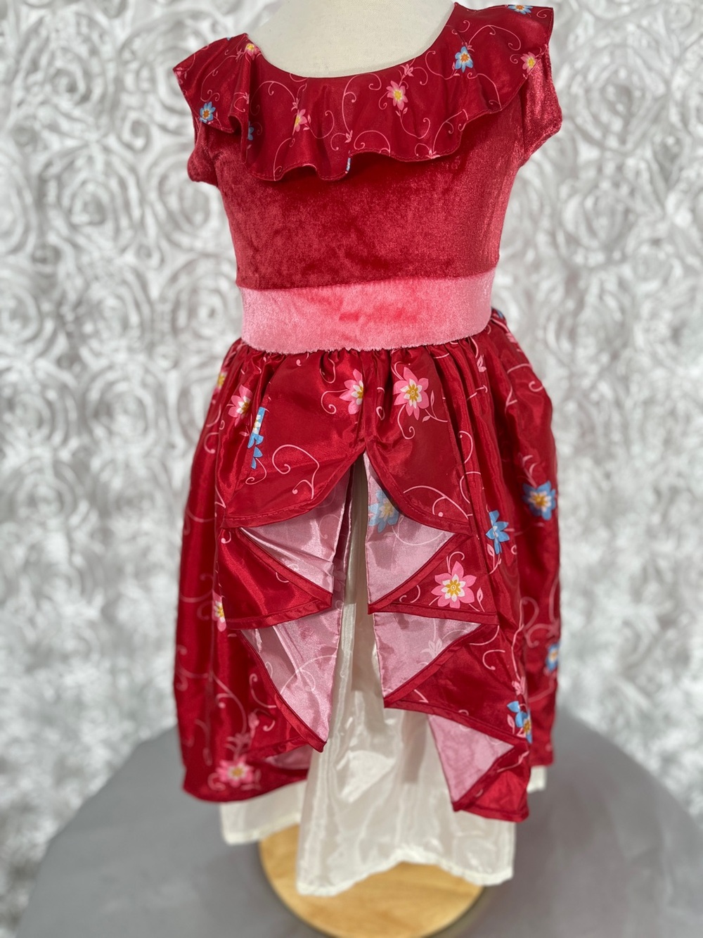 Elena of Avalor Girls Red Floral Princess Costume Dress by Little Adventures
